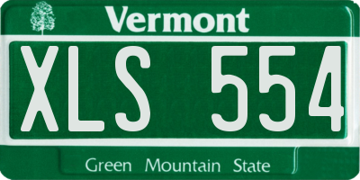 VT license plate XLS554