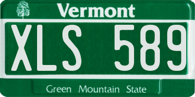 VT license plate XLS589