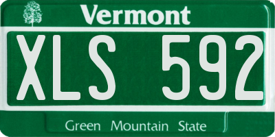VT license plate XLS592