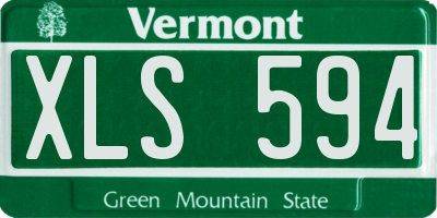 VT license plate XLS594