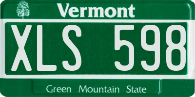 VT license plate XLS598