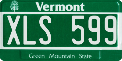 VT license plate XLS599