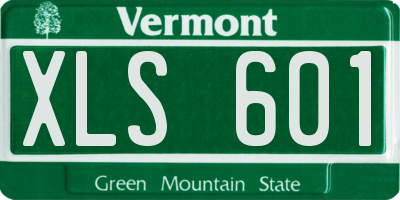 VT license plate XLS601