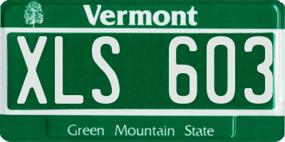 VT license plate XLS603