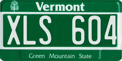 VT license plate XLS604