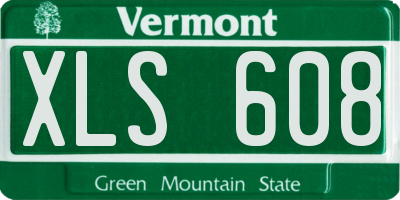 VT license plate XLS608