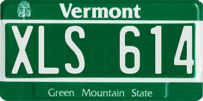 VT license plate XLS614
