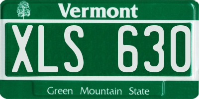 VT license plate XLS630