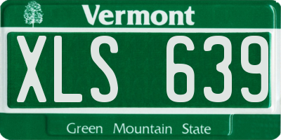 VT license plate XLS639