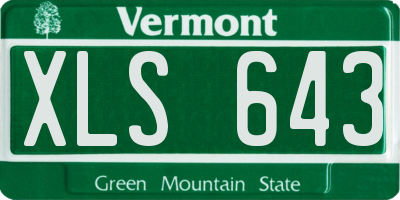 VT license plate XLS643