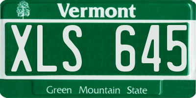VT license plate XLS645