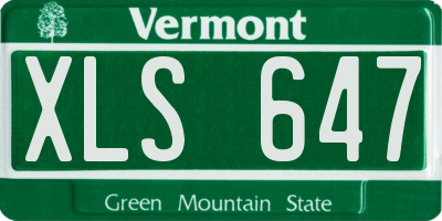 VT license plate XLS647