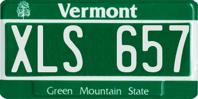 VT license plate XLS657
