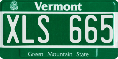 VT license plate XLS665