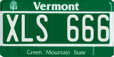 VT license plate XLS666