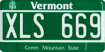 VT license plate XLS669