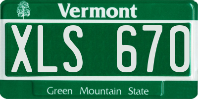 VT license plate XLS670