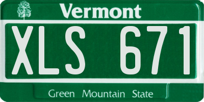 VT license plate XLS671