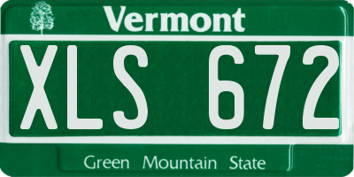 VT license plate XLS672