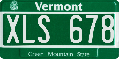 VT license plate XLS678