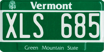 VT license plate XLS685