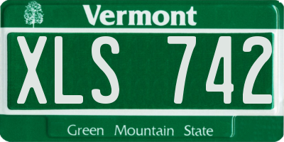VT license plate XLS742