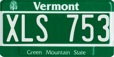VT license plate XLS753