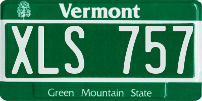 VT license plate XLS757