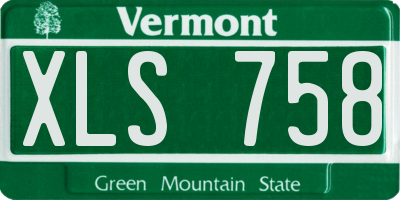 VT license plate XLS758