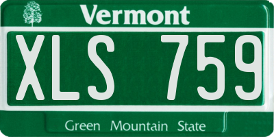 VT license plate XLS759