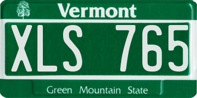 VT license plate XLS765