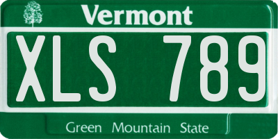 VT license plate XLS789