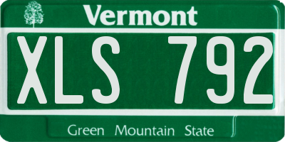 VT license plate XLS792