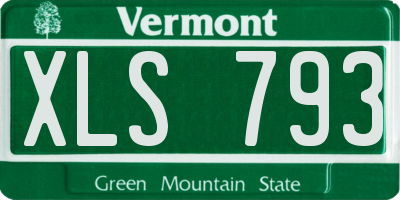 VT license plate XLS793