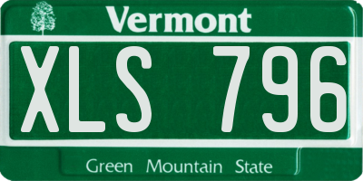 VT license plate XLS796