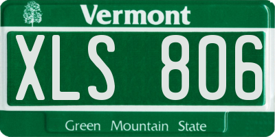 VT license plate XLS806