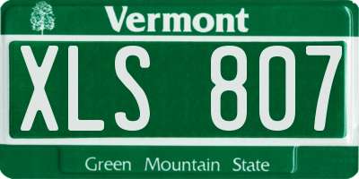 VT license plate XLS807