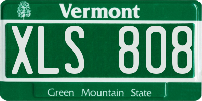 VT license plate XLS808