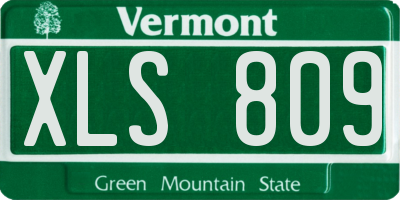 VT license plate XLS809