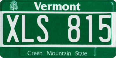 VT license plate XLS815
