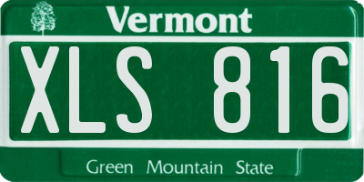 VT license plate XLS816