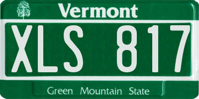 VT license plate XLS817