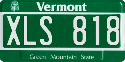 VT license plate XLS818