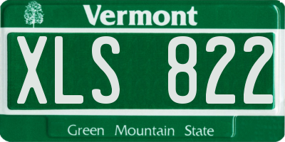VT license plate XLS822