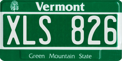 VT license plate XLS826