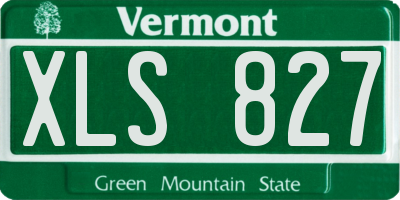 VT license plate XLS827