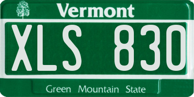 VT license plate XLS830