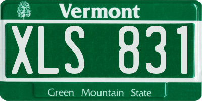 VT license plate XLS831