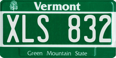 VT license plate XLS832