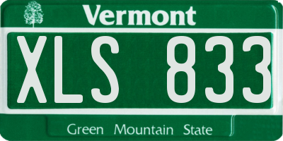VT license plate XLS833